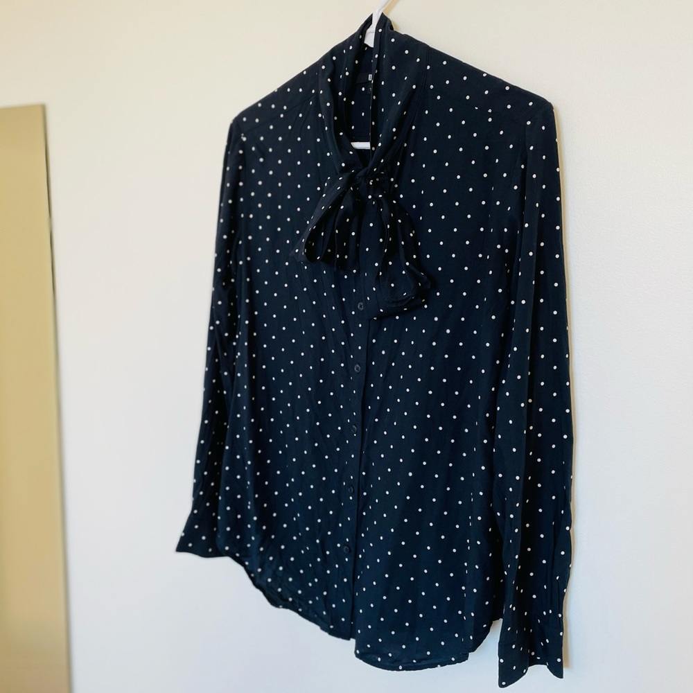 Polka dot Uniqlo blouse